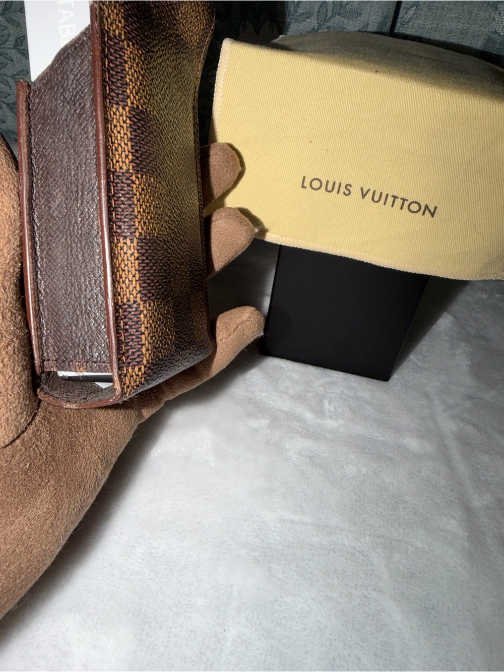 Louis Vuitton Damier Ebene cosmetic/cigarette box Case - Brown checkered design - Picture 6 of 10
